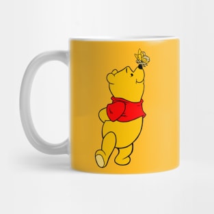 Yellow Bear with Awareness Ribbon Butterfly (Yellow) Mug